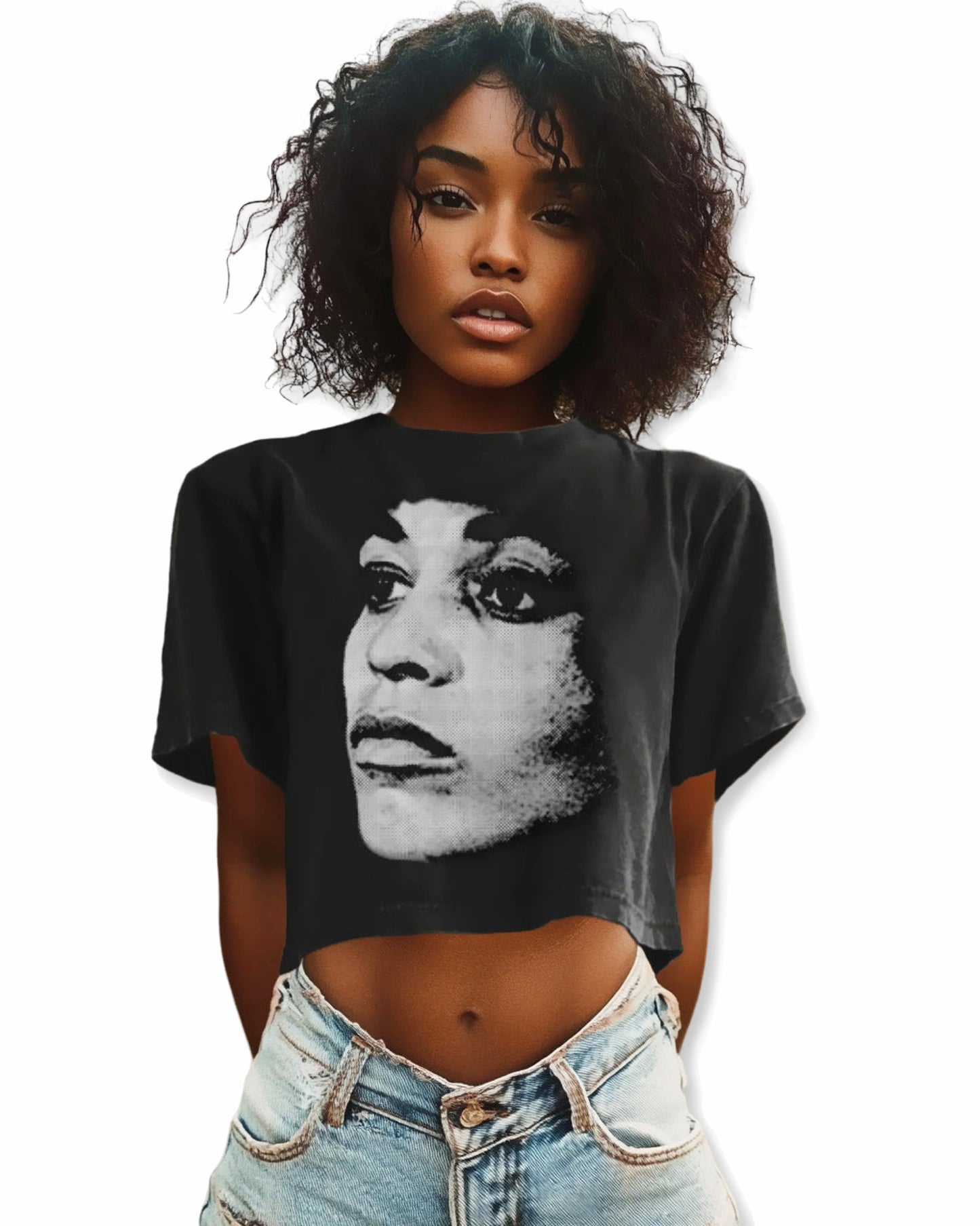 Angela Big Face Luxe Crop Tshirt