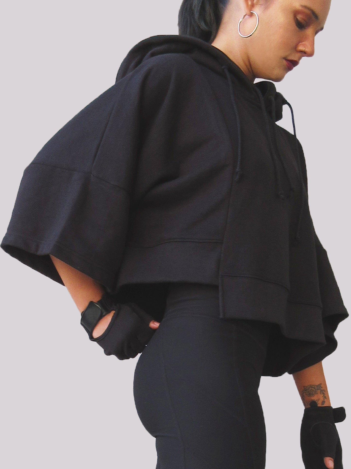 The Raven Crop Hoodie (Oversized Fit) by Felion