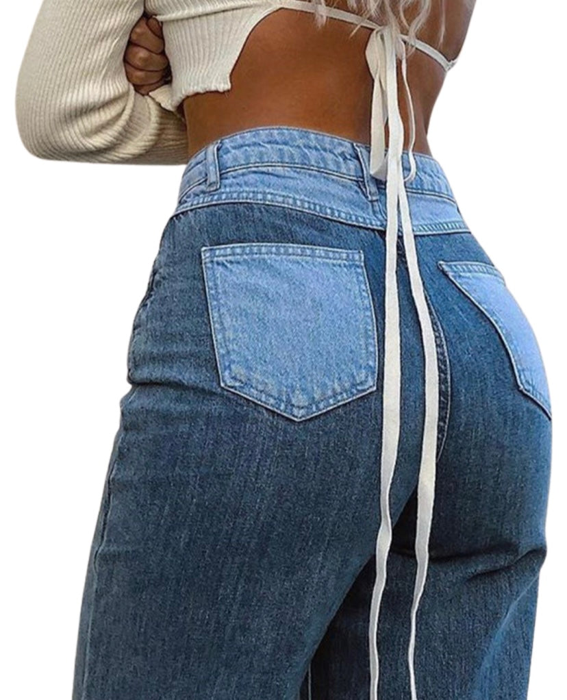 Paola Women's Patchwork High Waisted 90s Jeans