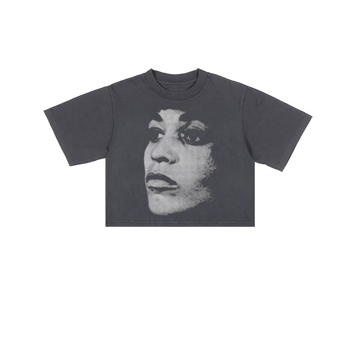 Angela Big Face Luxe Crop Tshirt
