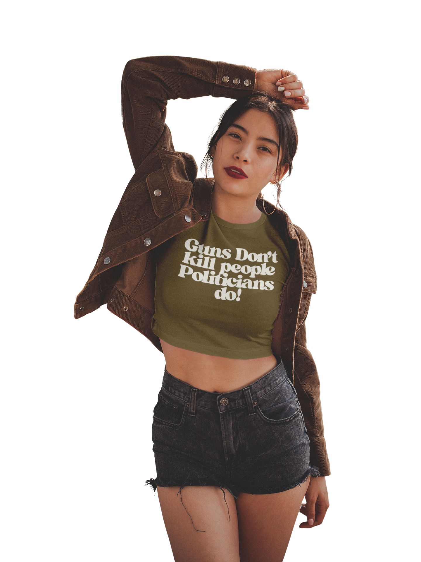 Guns Don't Kill Crop Tee